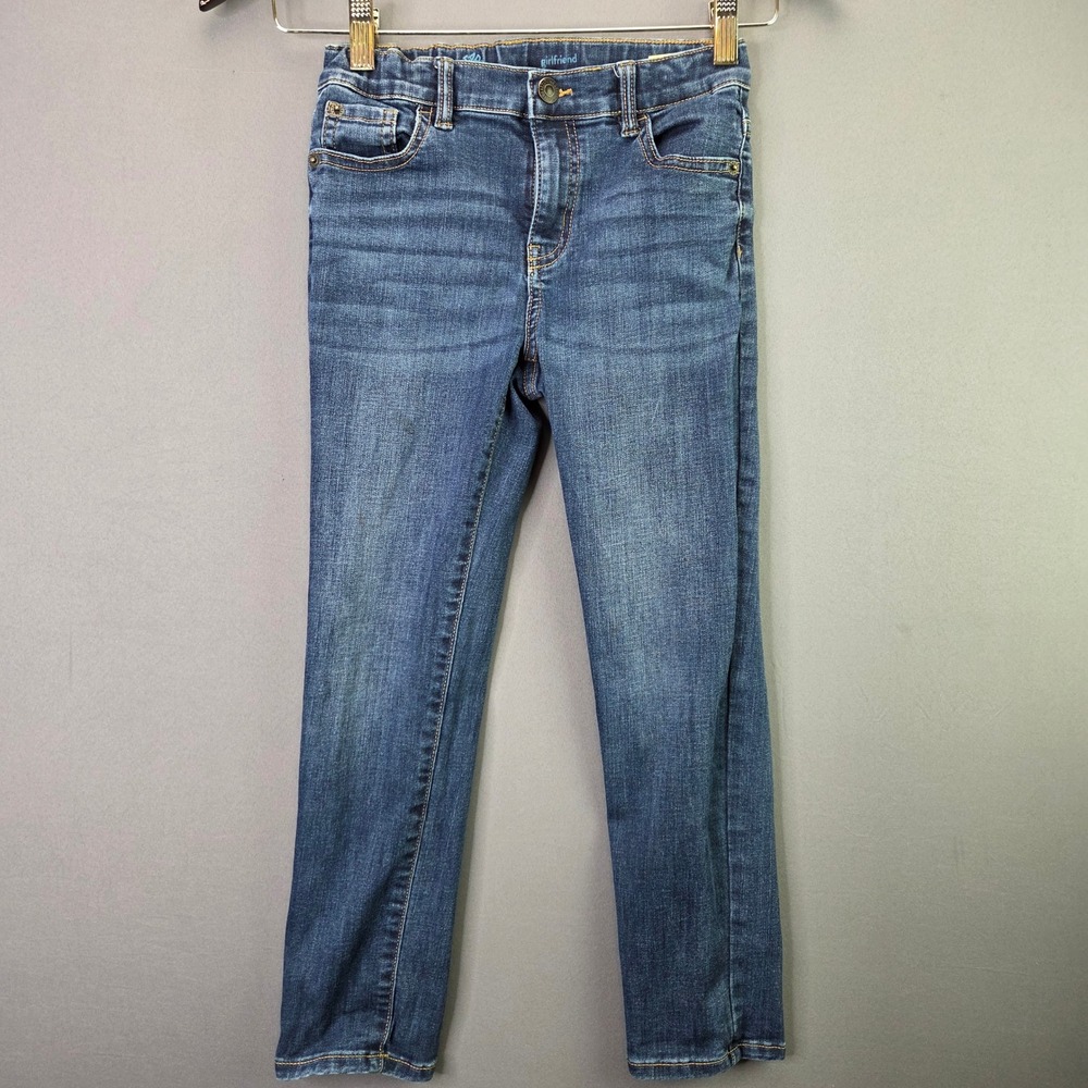Thereabouts Girlfriend Jeans Size 8 Blue Denim Repreve Stretch Adjustable Waist